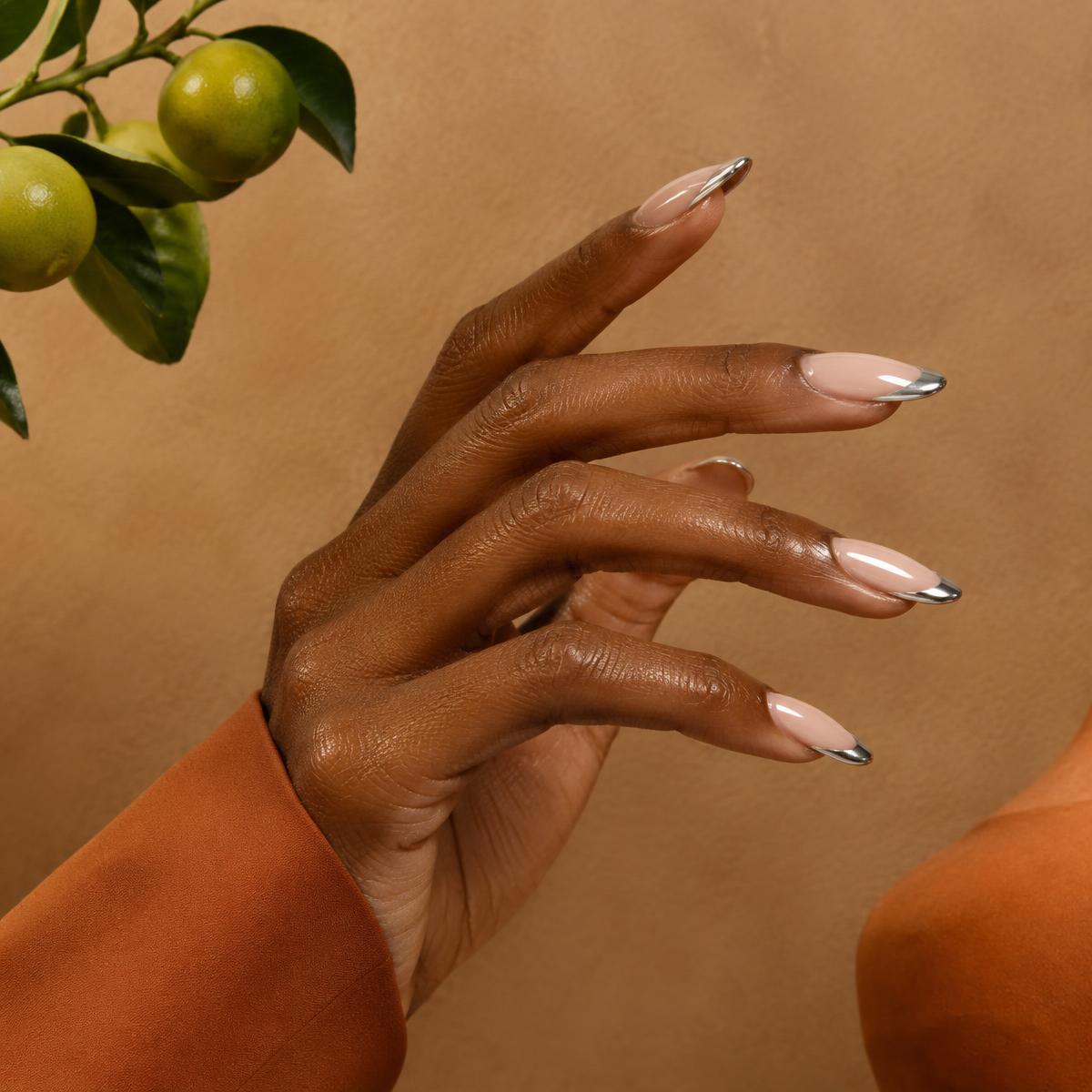 Chrome French manicure